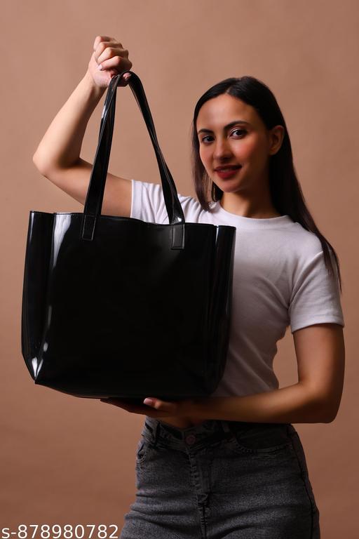 Glossy Luxe Black Women’s Tote Bag