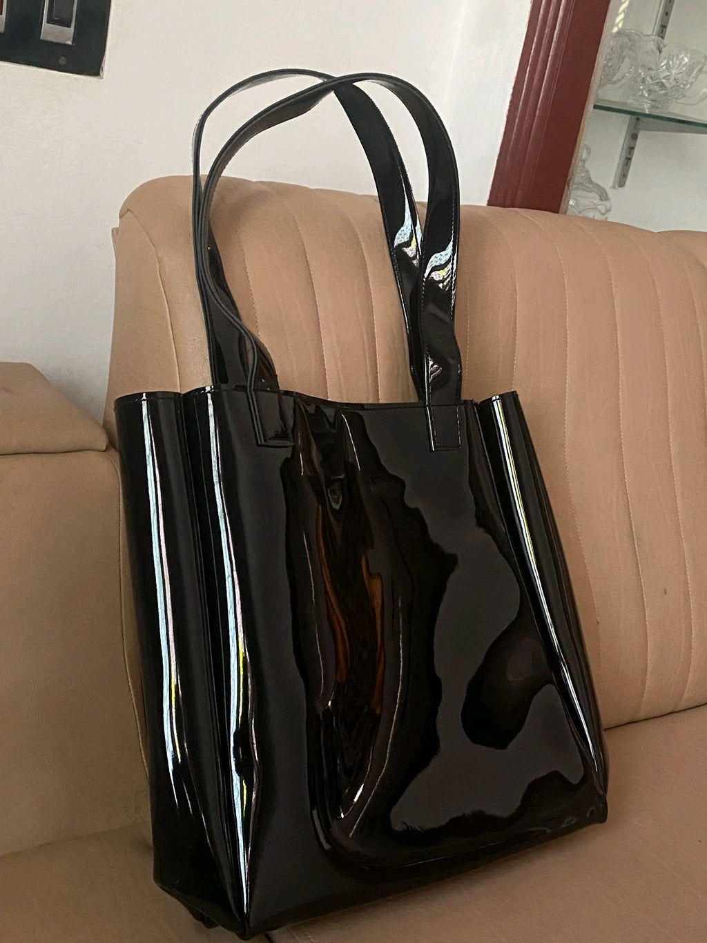 Glossy Luxe Black Women’s Tote Bag